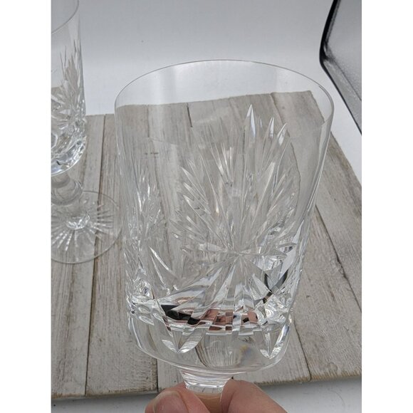 Edinburgh Crystal Star of Edinburgh Water Glasses Scotland 7" Stemmed Set of 2 - Picture 2 of 4